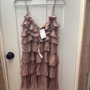 NWT Ruffled Tiered Dress in Dusty Pink